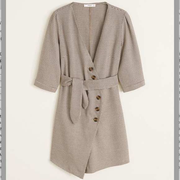 🦋 Mango Houndstooth Button Dress - Picture 2 of 7